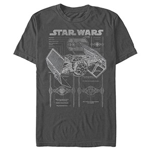 Men&#039;s Star Wars TIE Fighter 프린트 티셔츠 - Large
