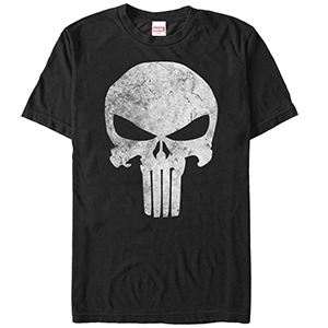 Men&#039;s Marvel Punisher Retro Skull 프린트 티셔츠 - Large